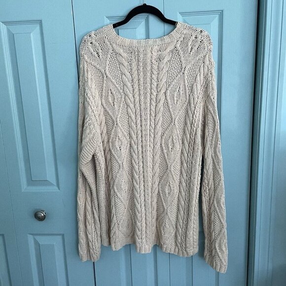 Abercrombie & Fitch Cottage Handknits Chunky Knit Sweater Women’s Large Ramie - Picture 7 of 12